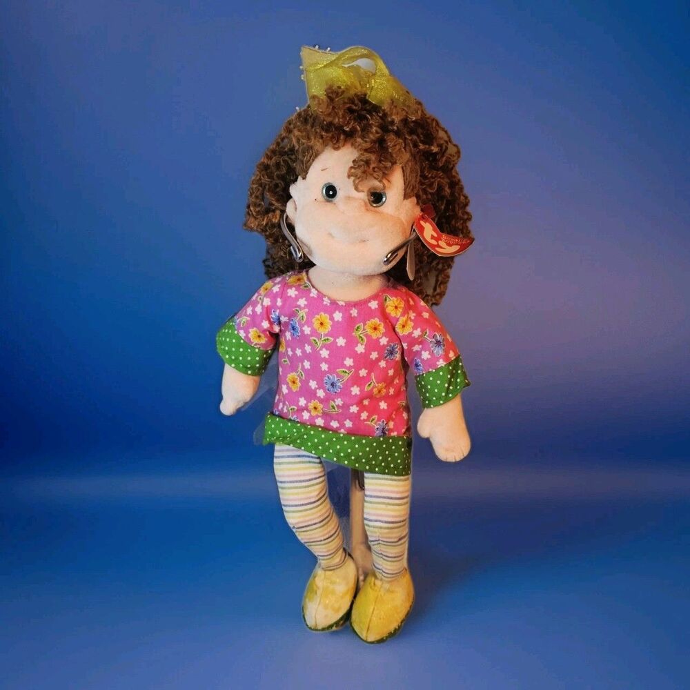 TY BEANIE BOPPERS  🎀  Huggable Holly  🎀  Stuffed Plush 12" Doll 2001 NOS